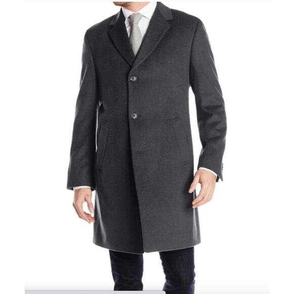 Kenneth Cole Mens 44 Raburn Wool Blend Over Coat Top Old Money Quiet Luxury - Picture 1 of 10